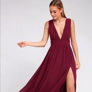 Lulus heavenly Hues Burgundy Maxi Dress
